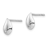 Sophia Jewelers White Ice Diamond Teardrop Earrings in Sterling Silver